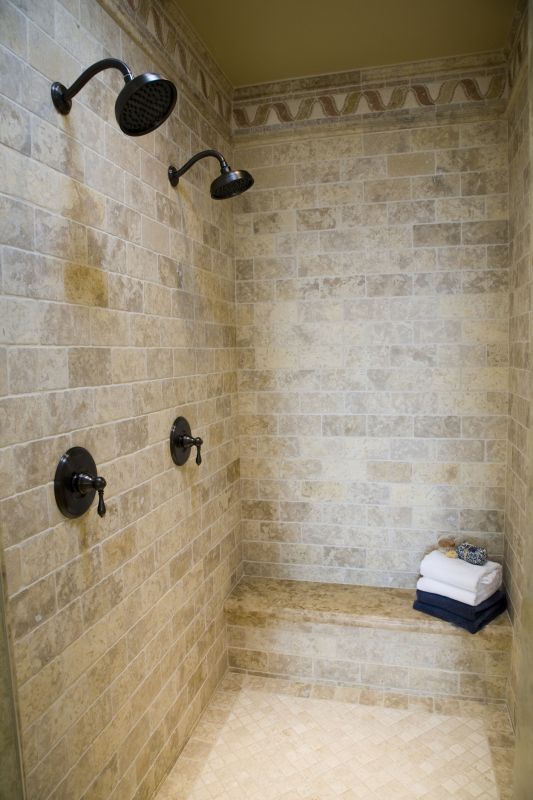 Double Shower Heads in Walk-in Design